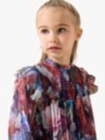 Angel & Rocket Kids' Eleanor Floral Print Mesh Dress, Multi