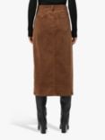 PAIGE Meadow Corduroy Midi Skirt, Maple Brown