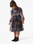 Angel & Rocket Kids' Alessia Floral Print Mesh Dress, Blue