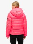 Superdry Hooded Fuji Quilted Padded Jacket, Hyper Fire Pink