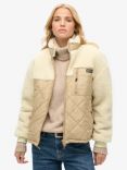 Superdry Workwear Fleece Hybrid Jacket, Urban Cream