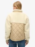 Superdry Workwear Fleece Hybrid Jacket, Urban Cream