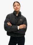 Superdry Sports Puffer Cropped Jacket, Black