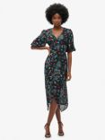 Superdry Floral Sheer Midi Dress, Crane Black