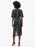 Superdry Floral Sheer Midi Dress, Crane Black