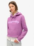 Superdry Cooper Tonal Logo Hoodie, Dewberry