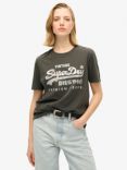 Superdry Embellished Graphic T-Shirt, Washed Black