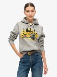 Superdry New York Vintage Logo Graphic Hoodie, Athletic Grey Marl