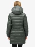 Superdry Fuji Mid Length Padded Hooded Coat, Stormy Weather Blue