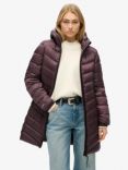 Superdry Hooded Fuji Mid Padded Jacket, Aubergine Purple