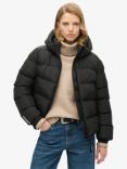 Superdry Hooded Sports Puffer Jacket, Black