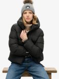 Superdry Hooded Sports Puffer Jacket, Black