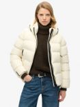 Superdry Hooded Sports Puffer Jacket, Off White