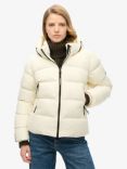 Superdry Hooded Sports Puffer Jacket, Off White