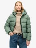 Superdry Hooded Sports Puffer Jacket, Laurel Khaki