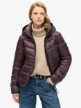 Superdry Hooded Fuji Quilted Padded Jacket, Aubergine Purple