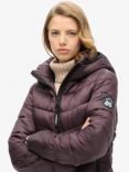 Superdry Hooded Fuji Quilted Padded Jacket, Aubergine Purple