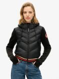 Superdry Hooded Storm Fuji Hybrid Bomber Jacket, Black