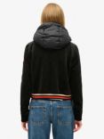 Superdry Hooded Storm Fuji Hybrid Bomber Jacket, Black