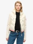 Superdry Hooded Storm Fuji Hybrid Bomber Jacket, Off White