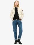 Superdry Hooded Storm Fuji Hybrid Bomber Jacket, Off White