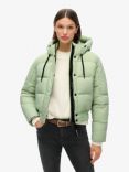 Superdry Ripstop Padded Bomber Jacket, Sea Green Grid