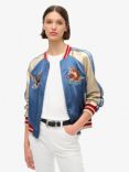 Superdry Sukajan Embroidered Bomber Jacket, Wedgewood Blue/Multi