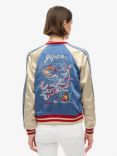 Superdry Sukajan Embroidered Bomber Jacket, Wedgewood Blue/Multi