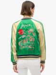 Superdry Sukajan Embroidered Bomber Jacket, Bowling Green/Multi