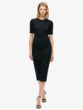 Superdry Short Sleeve Midi Jersey Dress, Black