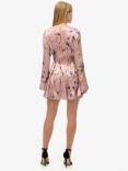 Superdry Flare Sleeve Jacquard Mini Dress, Blush/Multi