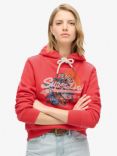 Superdry Tokyo Vintage Logo Graphic Hoodie, Soda Pop Red