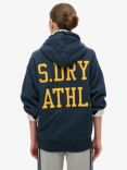 Superdry College Logo Boyfriend Zip Hoodie, Blueberry Navy