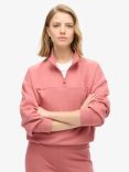 Superdry Sport Tech Relaxed Fit Half Zip Jumper, Withered Rose