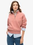 Superdry Essential Half Zip Sweatshirt, Ash Rose