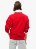 Superdry Workwear Embroidered Loose Crew Neck Jumper, Varsity Red