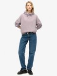 Superdry Essential Logo Overdyed Hoodie, Powder Pink