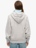 Superdry College Logo Boyfriend Zip Hoodie, Cadet Grey Marl