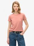 Superdry Essential Logo Fitted T-Shirt, Ash Rose