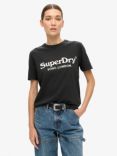 Superdry Metallic Embellished Venue Relaxed T-Shirt, White/Black