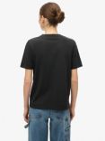 Superdry Metallic Embellished Venue Relaxed T-Shirt, White/Black