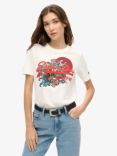 Superdry Tokyo Vintage Logo Graphic Relaxed T-Shirt, Winter White