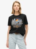 Superdry Travel Souvenir Relaxed T-Shirt, Phantom Black Marl