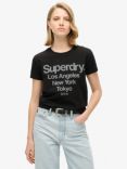 Superdry Core Logo City Fitted T-Shirt, Black