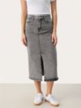 Part Two Dilin Denim Midi Skirt, Grey