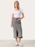 Part Two Dilin Denim Midi Skirt, Grey