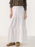 Part Two Brina Linen Blend Tiered Skirt, Bright White