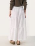 Part Two Brina Linen Blend Tiered Skirt, Bright White