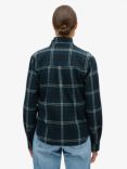 Superdry Lumberjack Check Flannel Organic Cotton Shirt, Navy/Green Check