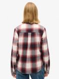 Superdry Lumberjack Check Flannel Organic Cotton Shirt, Red/Ivory Check